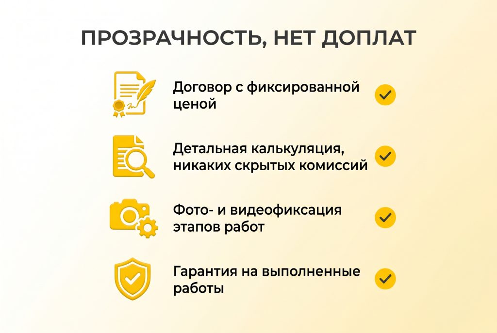 Чек-лист "Прозрачность, нет доплат"